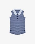 MALBON X ADIDAS YOUTH OTTOMAN STRIPED SLEEVELESS POLO (GIRLS)